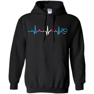 Trans Pride Heartbeat black unisex hoodie
