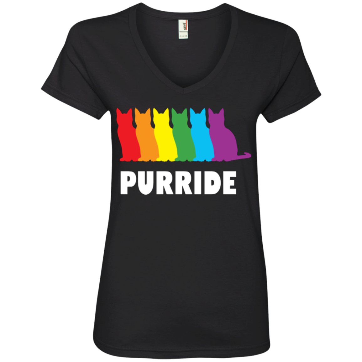 PURRIDE....Pride black half sleeves tshirt for women | pet lover tshirt