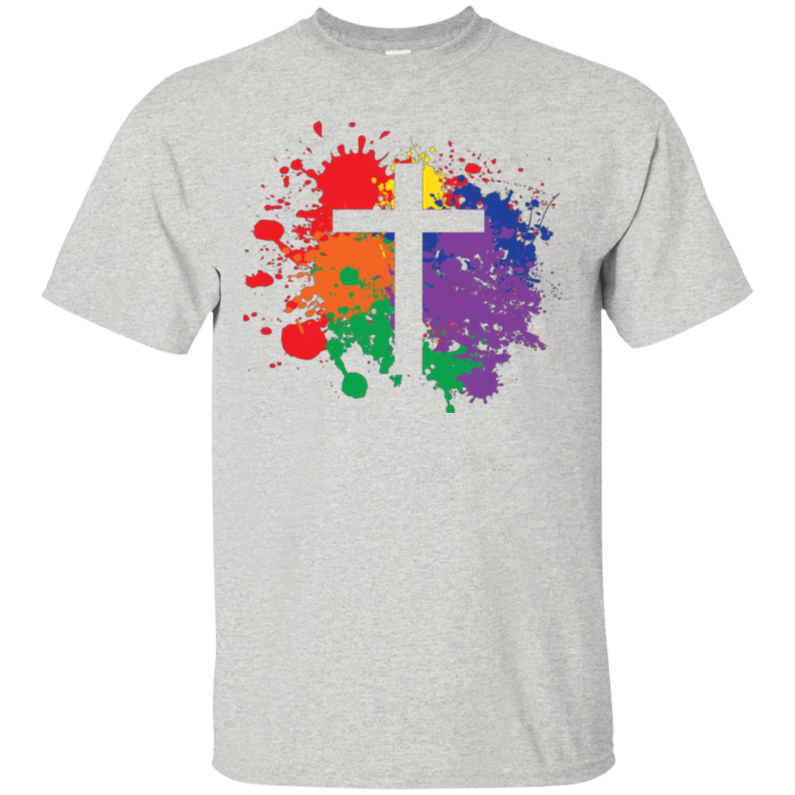 "Rainbow Splash Cross" Pride Shirt