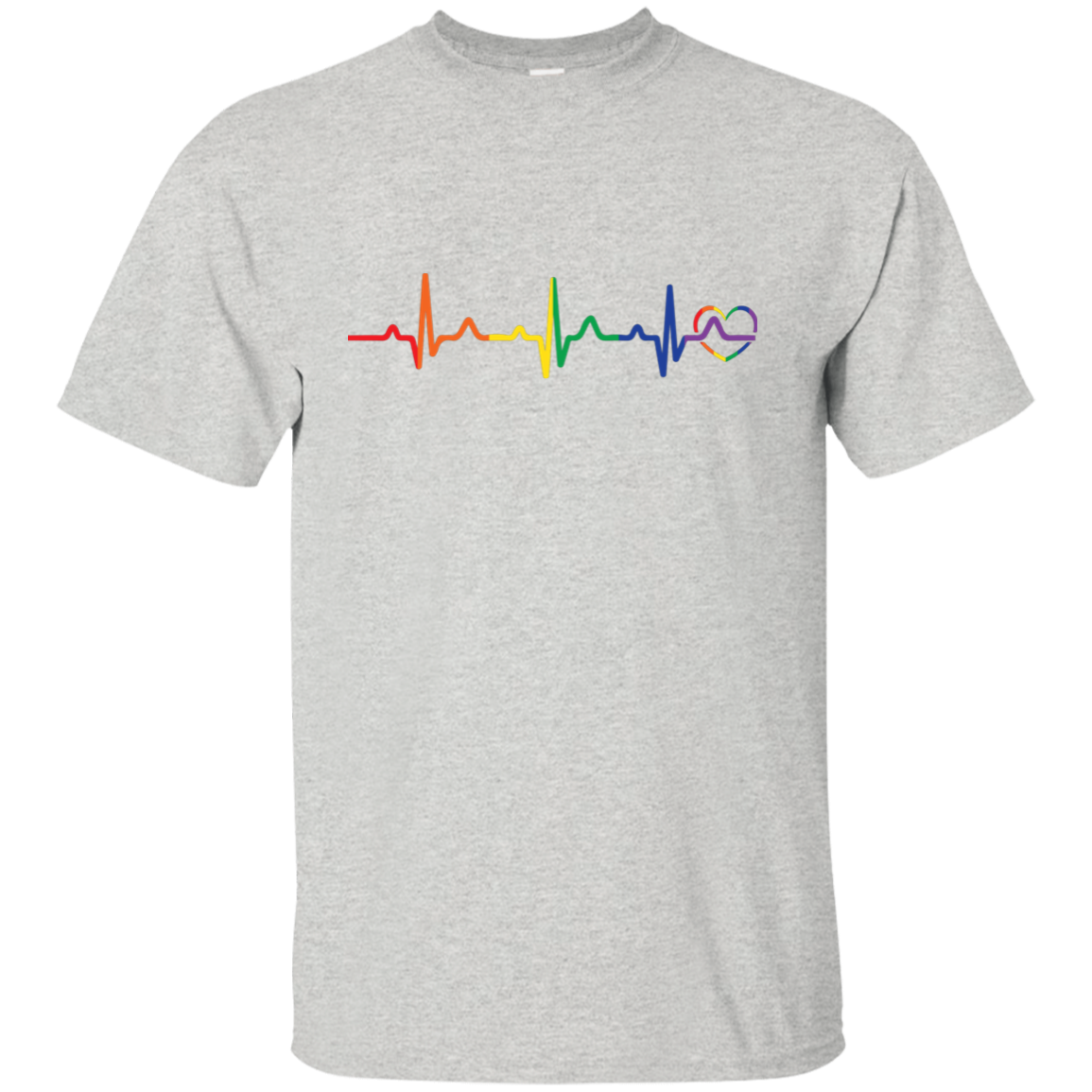 Rainbow Heartbeat gay pride  Men's tshirt 