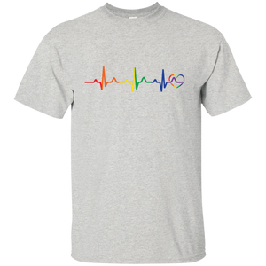 Rainbow Heartbeat gay pride  Men's tshirt 