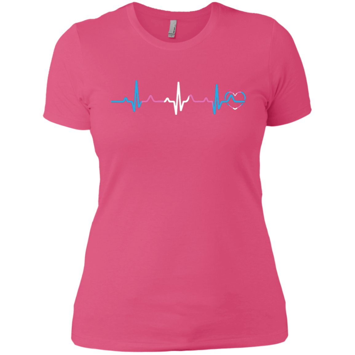Trans Pride Heartbeat pink tshirt for women