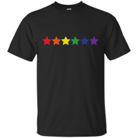 Rainbow Stars LGBT Pride Black tshirt for men