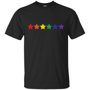 Rainbow Stars LGBT Pride Black tshirt for men