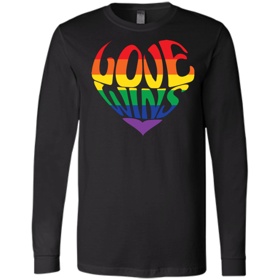 Love Wins black Full Sleeves round neck LGBTQ Pride Tshirt for men