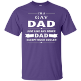 I'm a Gay Dad, just like any other Dad, Purple tshirt for Gay Quote Printed tshirt for Gay