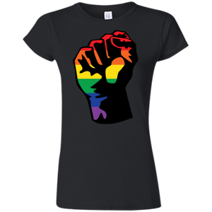 LGBT Pride Unity black T shirt for women