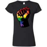 LGBT Pride Unity black T shirt for women