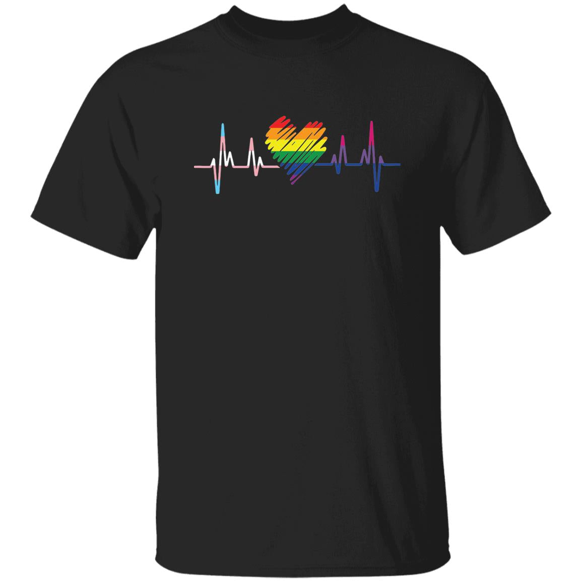 Rainbow LGBT Pride Heartbeat Shirt, V-Neck T Shirt &  Hoodie