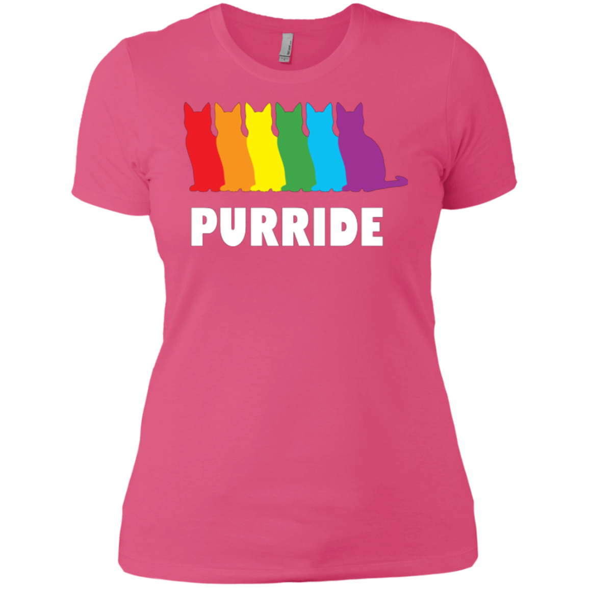 PURRIDE....Pride Pink half sleeves tshirt for women | pet lover tshirt