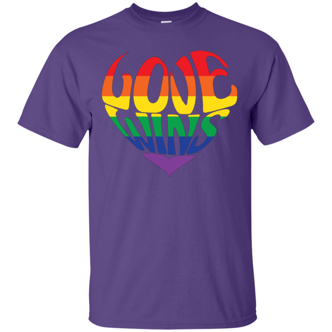 Love Wins purple Shirt Gay Pride Round Neck T-Shirt | LGBTQ T-Shirt for men
