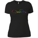 Pride Stethoscope Style Shirt for Women LGBT Pride Nurse Logo black Tshirt for Womens