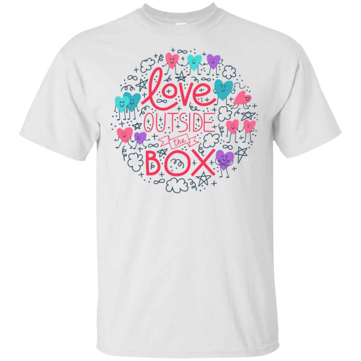 Love Outside The Box Half sleeves T Shirt LGBT Pride round neck shirt gay pride tshirt