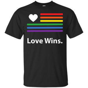 "LGBT Flag Love Wins" Black Pride Shirt for men LGBT Flag printed shirt 