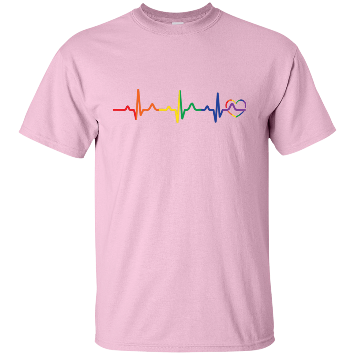 Rainbow Heartbeat gay pride pink Men's tshirt 
