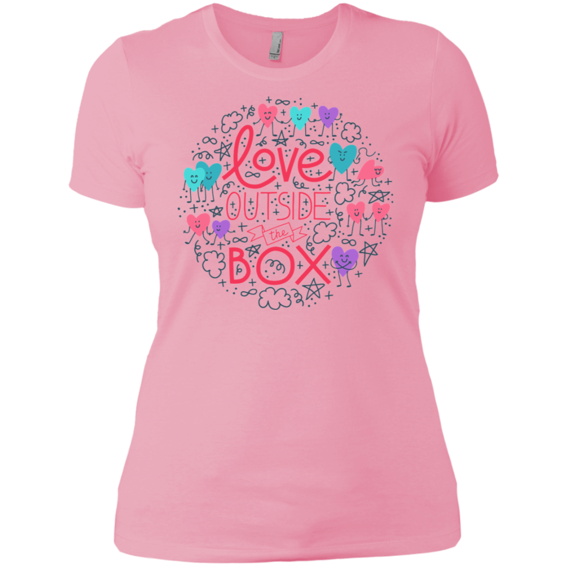 Love Outside The Box pink tshirt for women LGBT Pride women pink tshirt