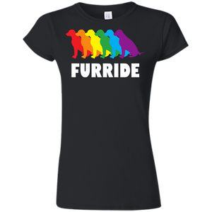 FURRIDE....Pride black half sleeves tshirt for women | pet lover tshirt
