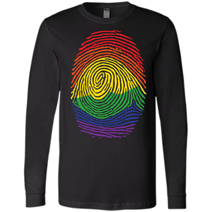 Gay Pride Thumb Print full sleeves blach T-Shirt Rainbow Thumb print men's tshirt