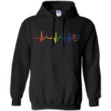 Rainbow Heartbeat black color LGBT Pride sweatshirt for men