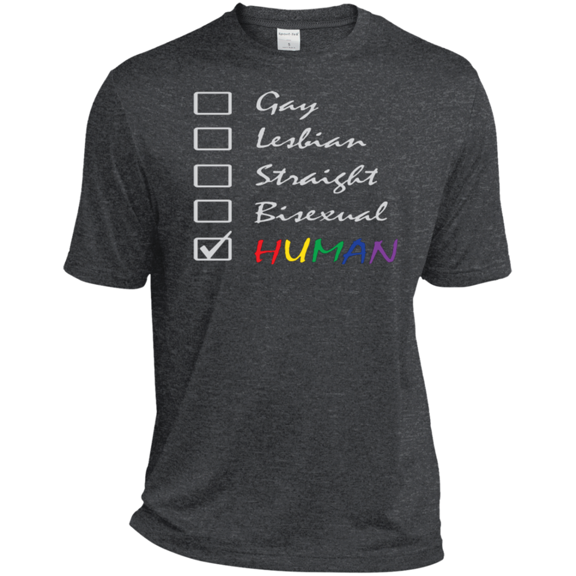 Human Check Box LGBT Pride Dark Grey T Shirt Human Equality LGBT Pride Dark Grey Tshirt for Men