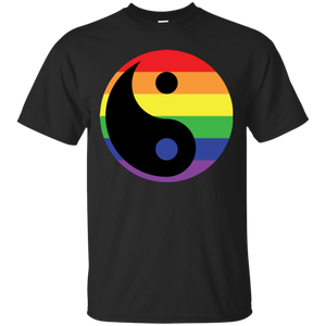 Rainbow Yin Yang Gay Pride Shirt LGBT Pride black mens shirt