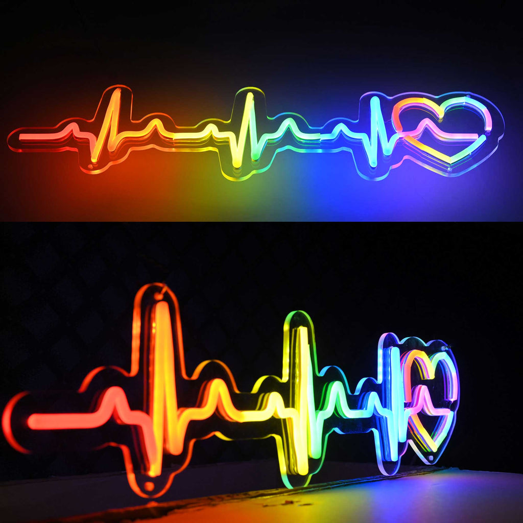 Rainbow Heartbeat Neon LED Sign - Best Pride Decor – MYPRIDESHOP