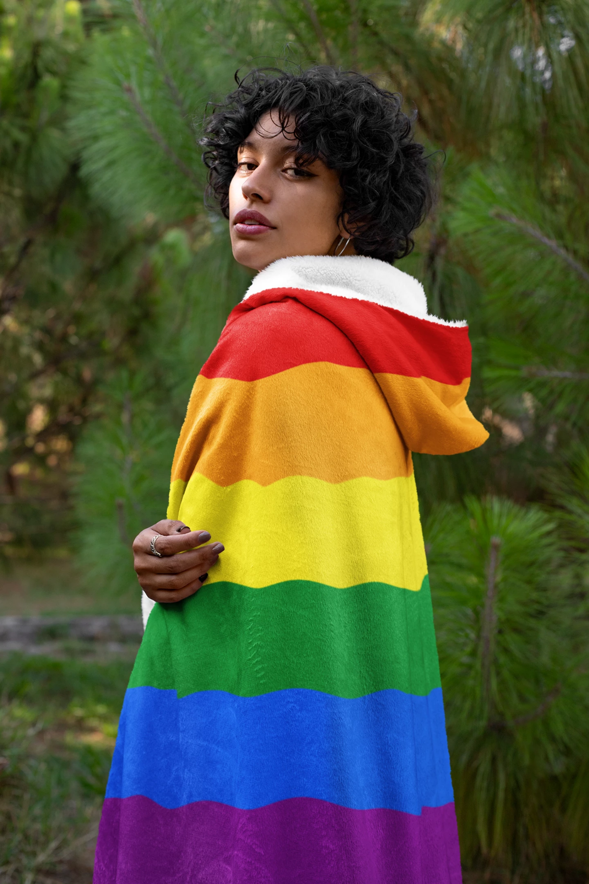 Rainbow Pride Hooded Blanket