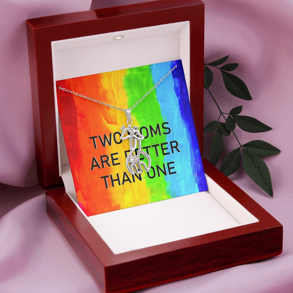 Two Moms Necklace | Lesbian Mom Gift | LGBT Mums | Mother's Day
