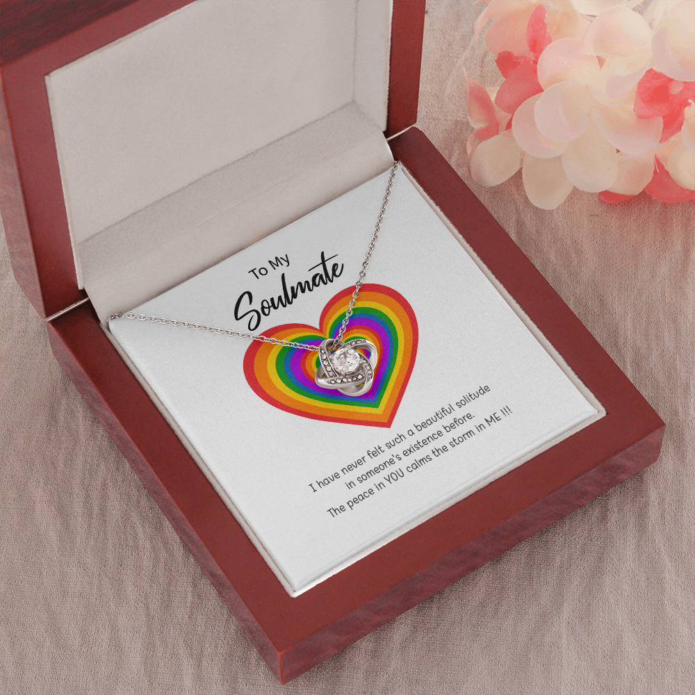 Beautiful Love Knot "To My Soulmate" Necklace | Lesbian Couple Gift, Lesbian\Gay Wedding, anniversary LGBT gift