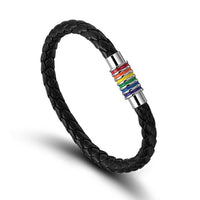 Bracelet - Gay Pride Leather Bracelet