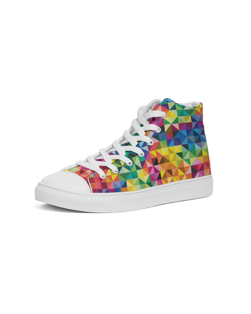 Vibrant Rainbow Pride Design Men's Hightop Canvas Shoe