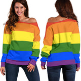 Rainbow Pride Off Shoulder Sweater