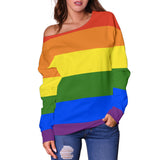 Rainbow Pride Off Shoulder Sweater