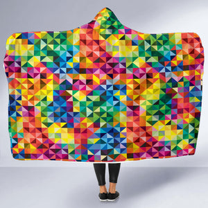 Vibrant Rainbow Pride Hooded Blanket