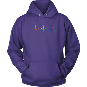 LGBT Pride Heartbeat purple unisex hoodie