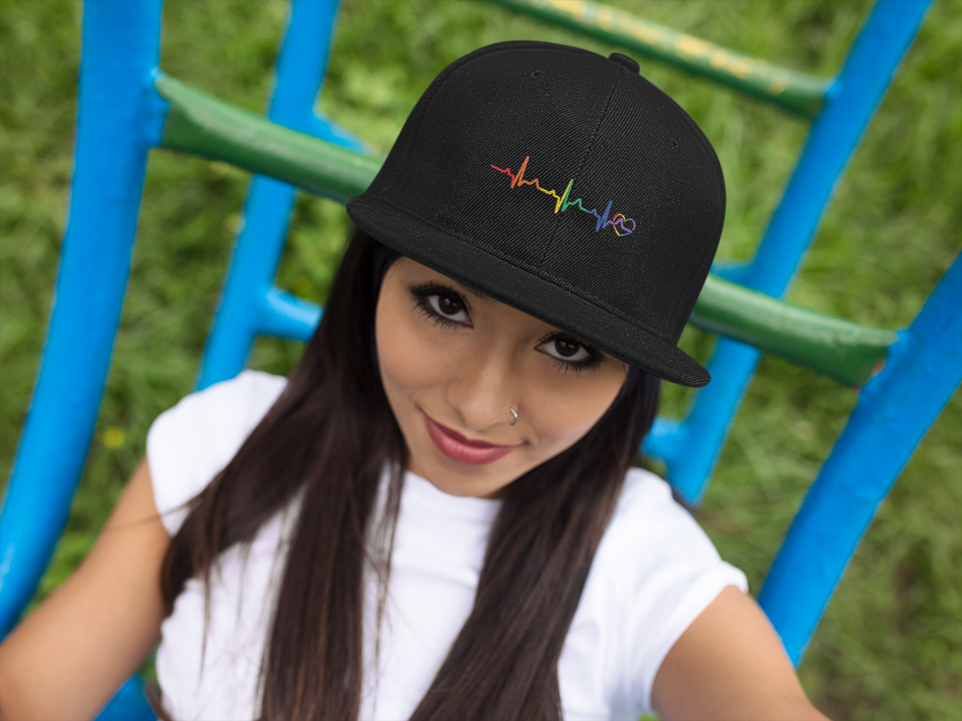 Rainbow Heartbeat Gay Pride Hat