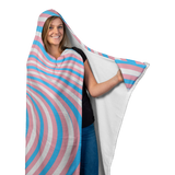 Transgender Pride Flag Illusion Pattern Hooded Blanket