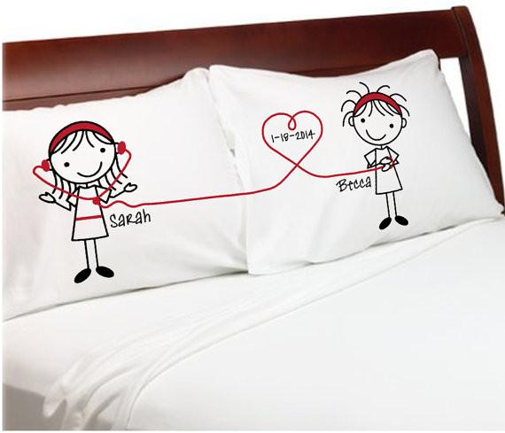 Personalized Couple Pillowcases with Name & Date