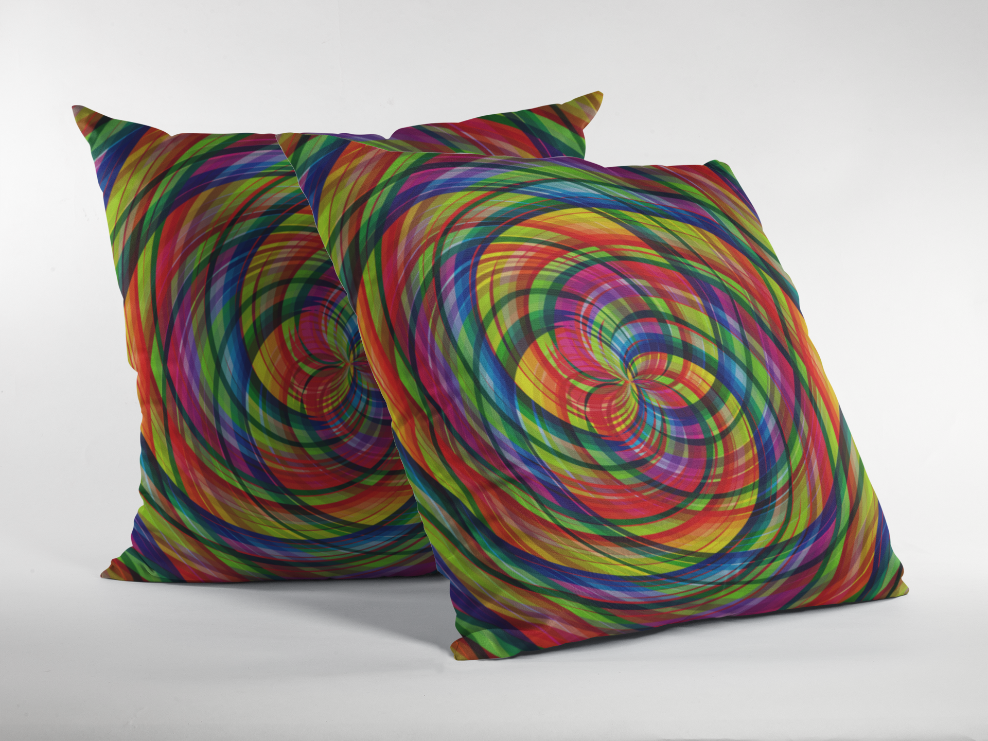 Rainbow Pride Color Illusion Pattern Pillow (Variant II)
