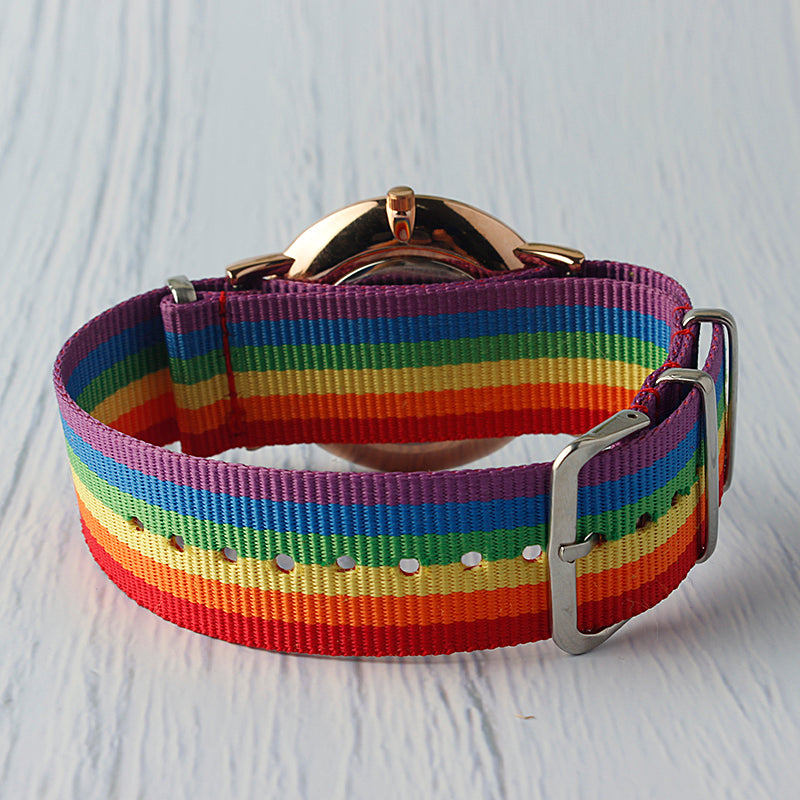 Rainbow Pride Nylon Strap Wristwatch