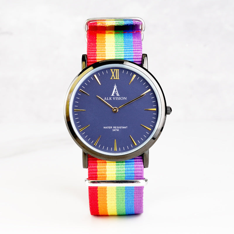 Rainbow Pride Nylon Strap Wristwatch