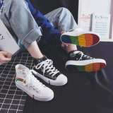 New Women's Rainbow Canvas Shoes - Low and High top