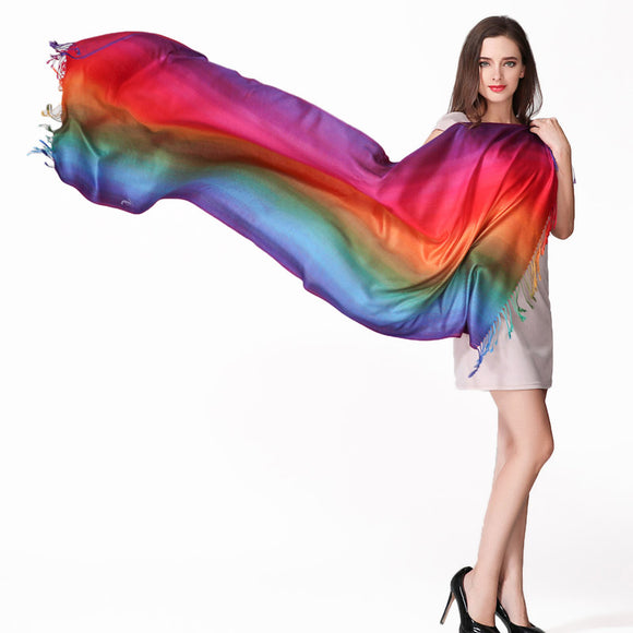 Rainbow Cotton Pashmina Scarf