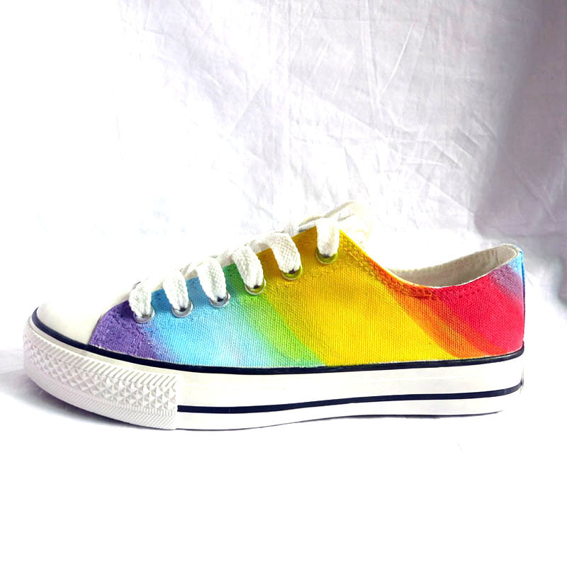 Breathable Rainbow Hand Painted Canvas Shoes