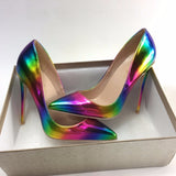 Colorful Rainbow Fingertip High Heels Shoes