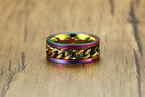 Rainbow Pride Chain Spinner Ring