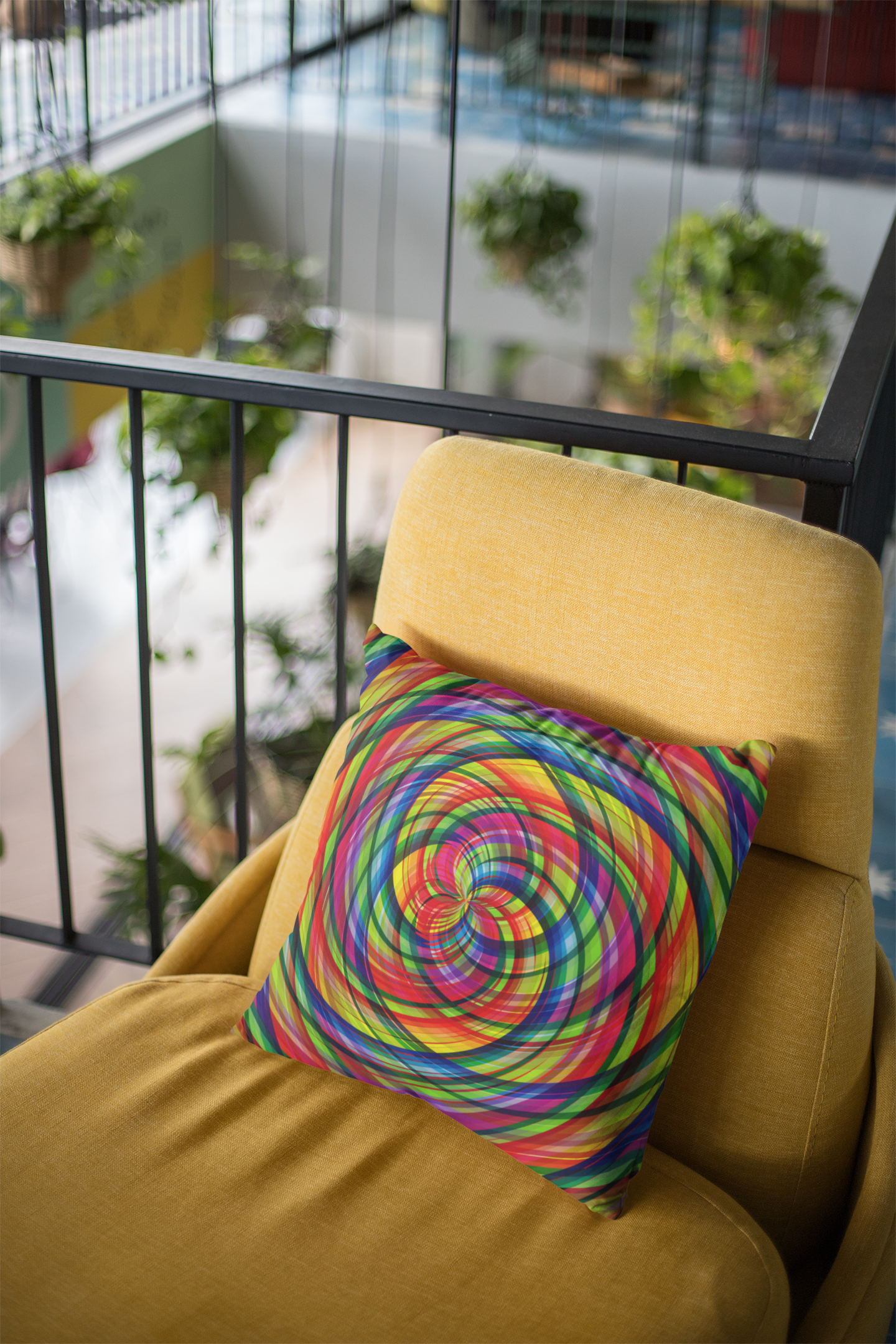 Rainbow Pride Color Illusion Pattern Pillow (Variant II)